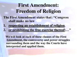 First Amendment Freedom of Religion