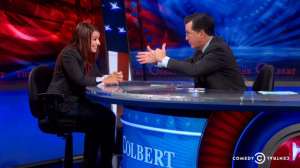 Anita Sarkeesian discussing Gamergate on The Colbert Report