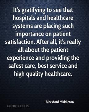 It's gratifying to see that hospitals and healthcare systems are ...