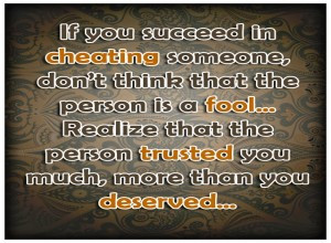 If You Succeed In Cheating Someone