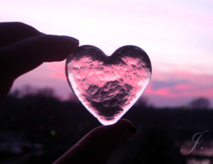 the glass heart making it change but once the light stopsthe heart ...