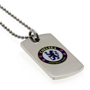Chelsea Football Club Stainless Steel Colour Crest Dog Tag amp Chain ...