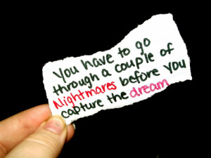 you have to go through a couple of nightmares before you capture the ...