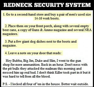 Redneck Security System funny image