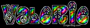 Glitter Graphic Ment Kaley Rainbow Peace Sign Name