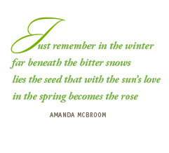 ... with the sun's love in the spring becomes the roses - AMANDA MCBROOM
