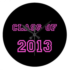 Class of 2013 Pink Customized Graduation Template Clock