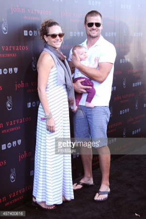News Photo Amy Chase and Bailey Chase and baby attend the
