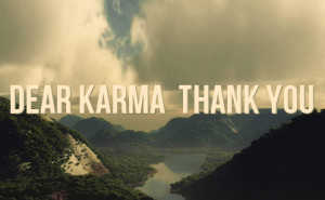 Karma Facebook Status On Cliffs Background