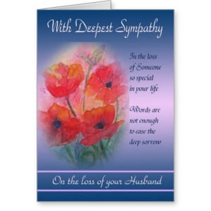 Loss of Husband - With Deepest Sympathy Greeting Card