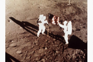 This July 20, 1969 file photo provided by NASA shows Apollo 11 ...