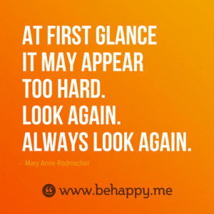 Mary Anne Rodmacher: At first glance it may appear too hard. Look ...