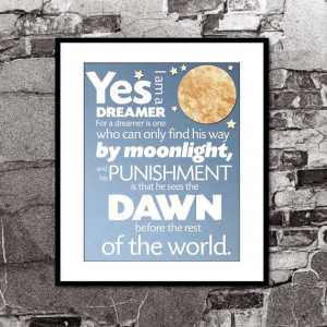 am a Dreamer Typography Poster Oscar Wilde Quote Minimalist Art ...