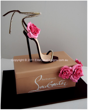 Christian Louboutin Stiletto novelty cake design. Shoe & flowers are ...