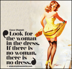 ... look for the woman in the dress if there is no woman there is no dress