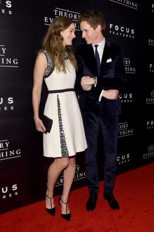 Eddie Redmayne and Hannah Bagshawe at NYC premiere of The Theory Of ...