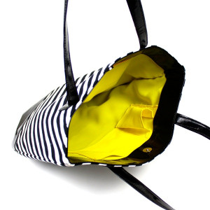 Black Stripe Tote Bag by Quote Studio