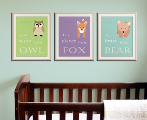 Baby Nursery Art Prints: Woodland Nursery Decor}