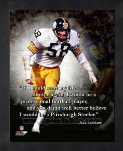 jack lambert pittsburgh steelers pro quotes framed 11x14 photo $ 24 99 ...