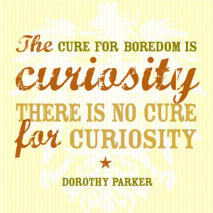 The Cure for Boredom is Curiosity – Curiosity Quote for orkut
