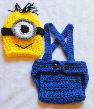 OMG Baby Boy Crochet Minion Despicable Me Outfit Newborn by
