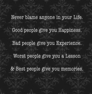 Never Blame. .