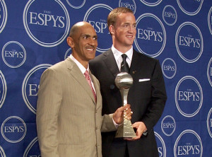 Coach Tony Dungy with Peyton Manning