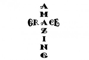 Amazing Grace Cross Vinyl Decal for the Wall, Glass, Mirror, Bedroom ...
