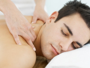 sideview of man having massage