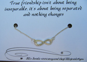 Infinity Necklace - Friendship Quote Card- Bridesmaids Gift - Friends ...
