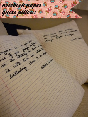 notebook paper quote pillows}
