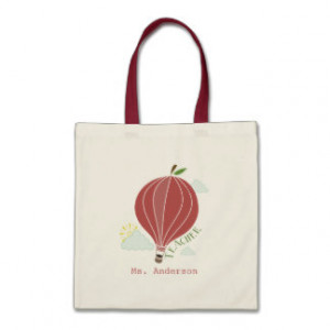 Apple Hot Air Balloon Bag For Teachers