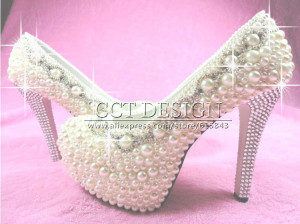 Red Bottom White Ivory Pearl Wedding Shoes Gorgeous Bridal Shoes