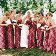 Red bridesmaid dresses are very popular