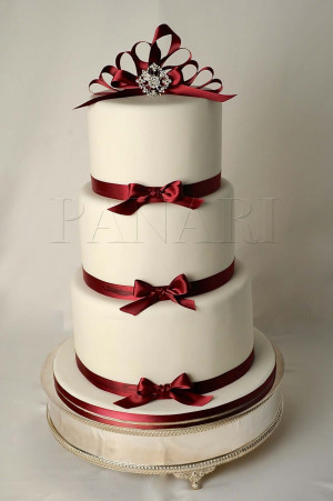 Burgundy and Gold Wedding Cakes