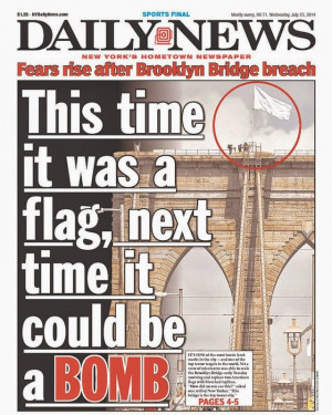 this last week pranksters replaced the us flag on top the brooklyn ...