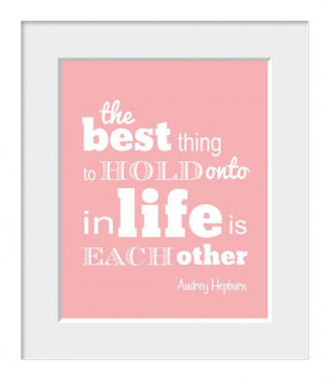 Audrey Hepburn, Inspirational Quote, Home Decor, Typography, Love ...