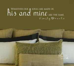 ... Souls Are Made of Emily Bronte quote vinyl Wall Decal - Lettering