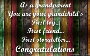 Congratulations greetings card message for grandparents