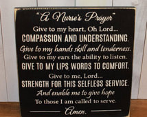 Nurse's Prayer Sign/Wood Sign /Nurse Sign/Gift/Nurse/shelf sitter ...