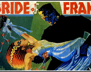 BRIDE Of FRANKENSTEIN! Digital MOVI E Poster Vintage Illustration ...