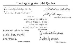 Thanksgiving quotes word art for scrapbooking and cardmaking.