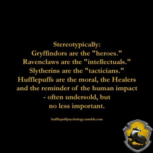 Stereotypical Hogwarts Houses