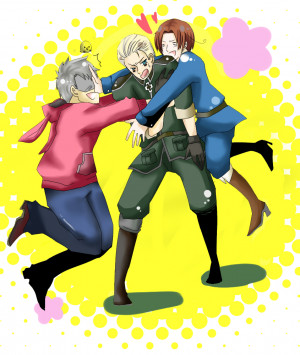 Tags: Anime, Axis Powers: Hetalia, North Italy, South Italy, Trembling ...