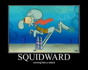 Squidward Funny Pics Squidward running like a