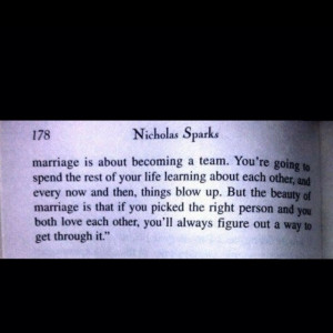 Marriage quote by Nicholas Sparks