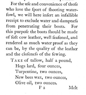 Waterproofing Recipe Of The 18th Century.
