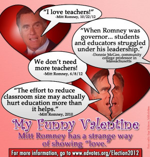 Mitt Romney's 'I Love Teachers' Remark Spurs Fake Valentine From Union