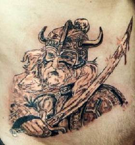 Old Warrior Dressed Up Tattoo