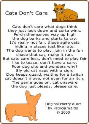 Cats Don't Care - original cat poetry & art by Patricia Walter